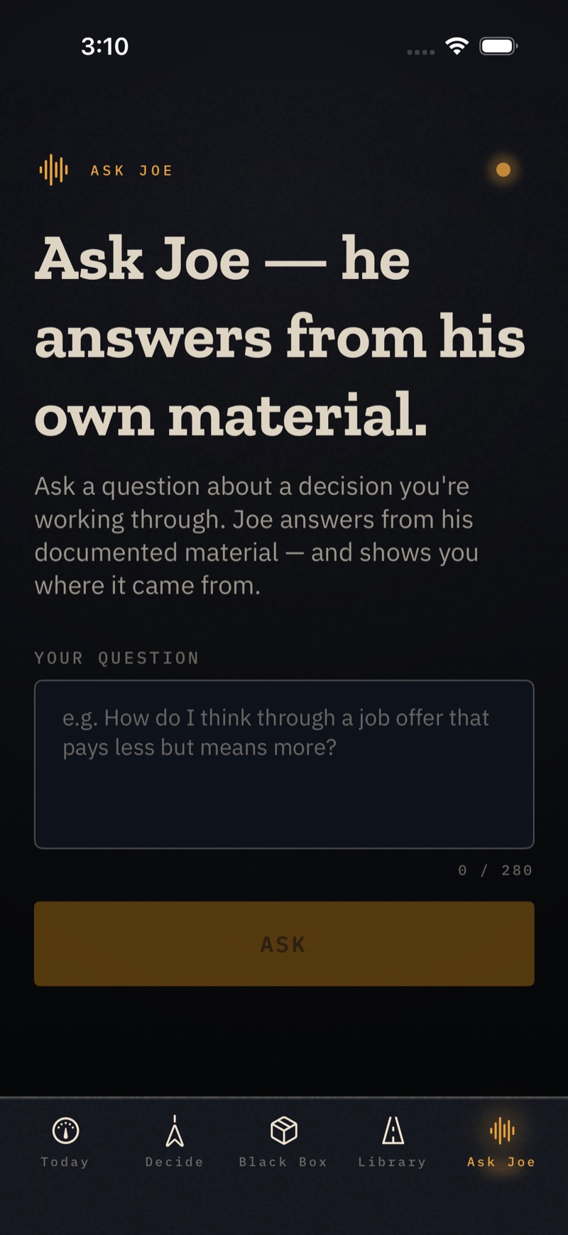 UP2U Co-Pilot — Ask Joe answers your questions from his own material